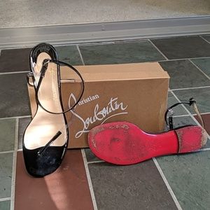 Christian Louboutin Black Patent Sandal